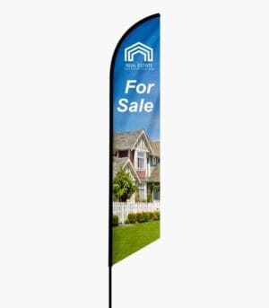 Feather Angled Flag + Pole & Ground Stake